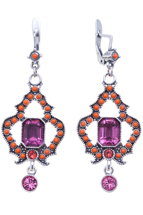 "Лерида" серьги в серебряном покрытии из коллекции "Шер" от Jenavi  с английским замком