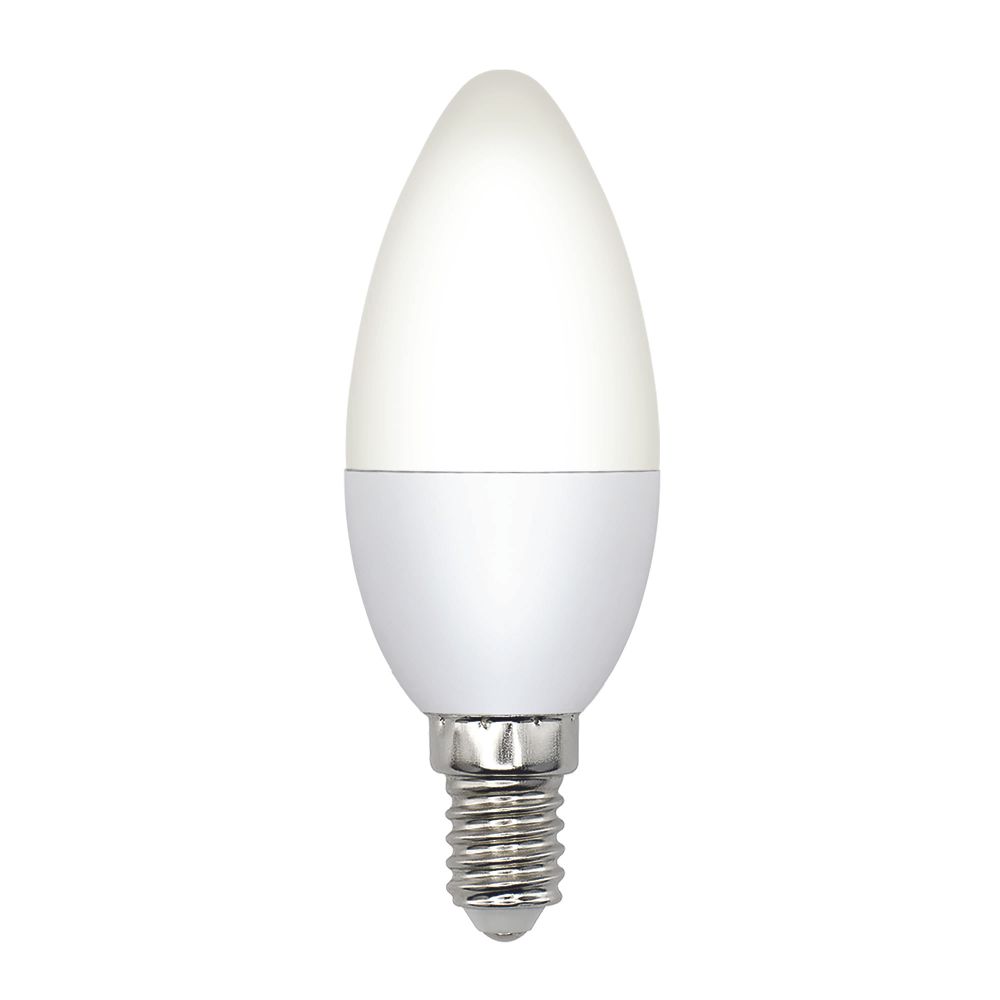 LED-C37-7W-4000K-E14-FR-SLS Лампа светодиодная. Форма свеча. матовая. Белый свет 4000K. ТМ Volpe