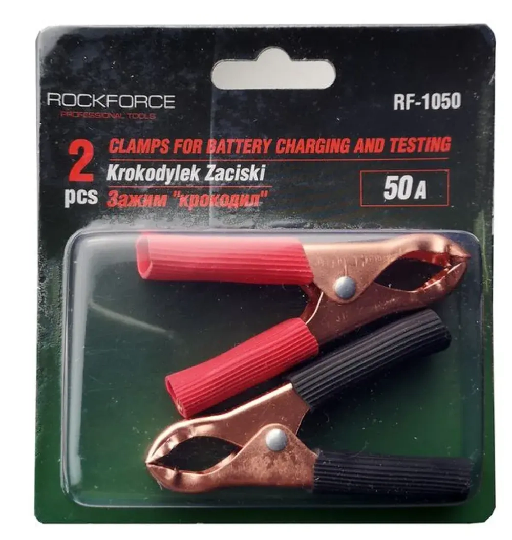 Зажимы для зарядки и тестирования аккумулятора 50A, в блистере RockForce##Rock FORCE RF-1050