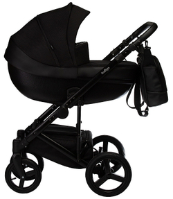 Детская коляска Indigo Tour Eco 3 в 1 с автокреслом Avionaut Cosmo Te07 черная кожа+черный