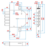 Замок врезной сувальдный 1.06.02 Гранит Эльбор