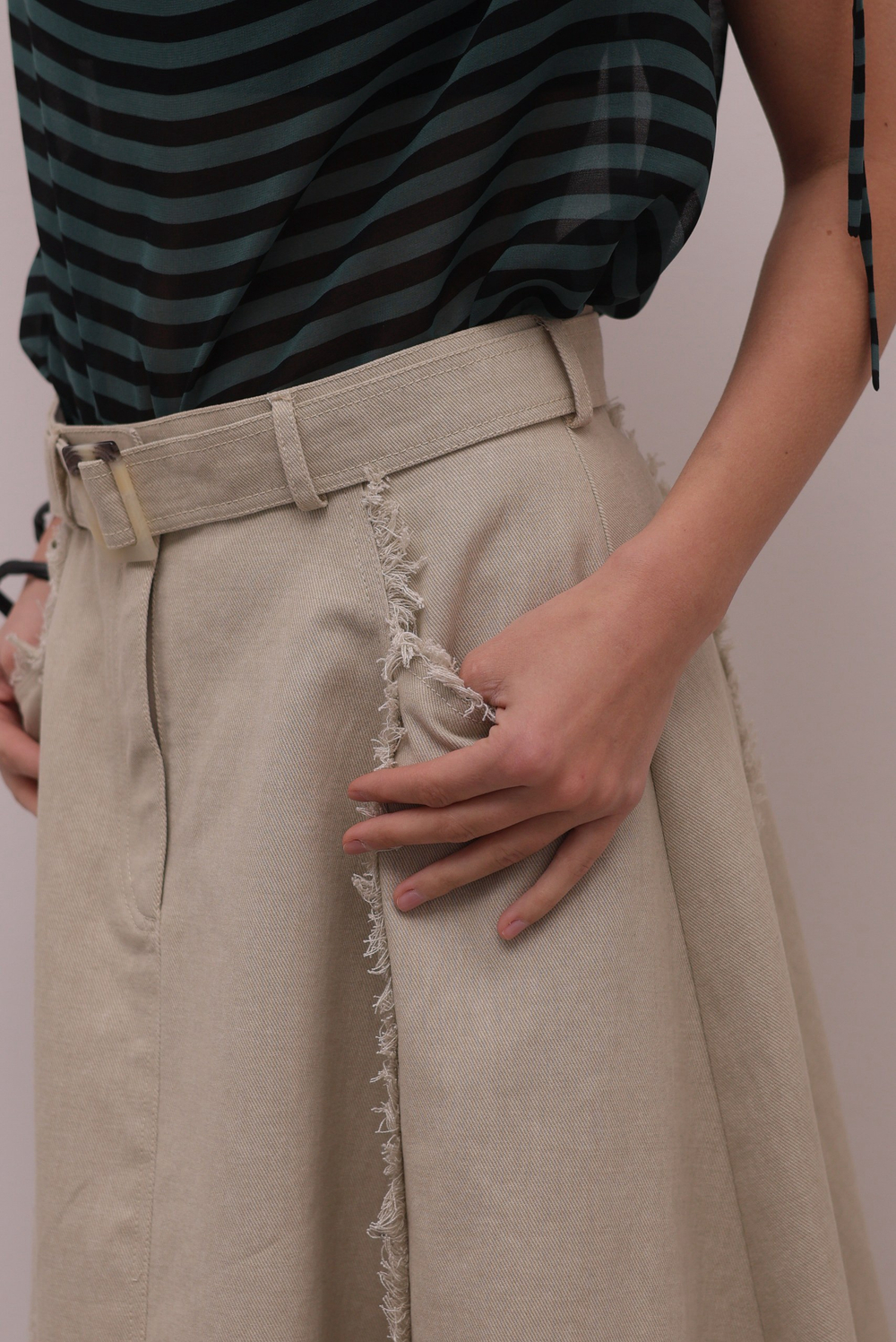 Юбка джинсовая А-силуэта миди