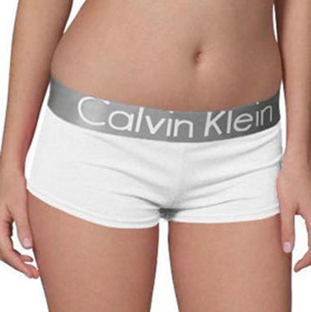 Женские трусы боксеры Calvin Klein Women Steel Boxer White