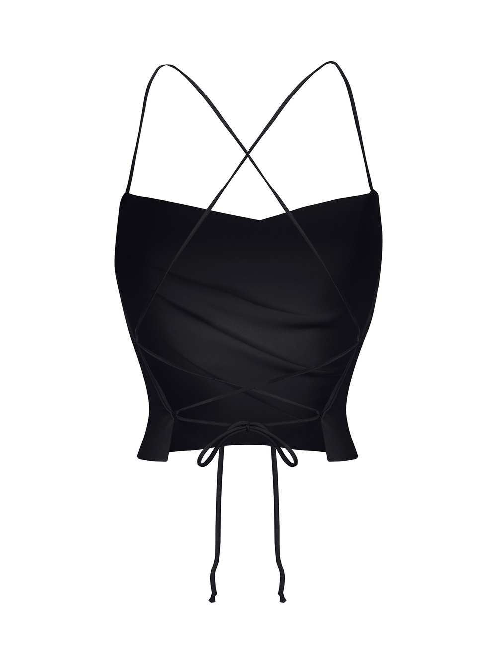 Блуза-топ драпированная из сатина с открытой спиной