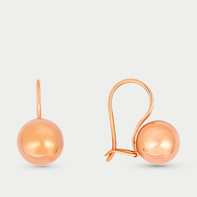 Серьги для детей из розового золота 585 пробы без вставки (арт. 2617)