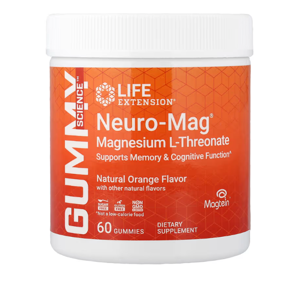 Life extension Neuro-Mag magnesium L-threonate со вкусом апельсина №60.