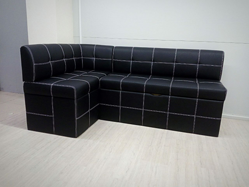 Диван угловой Лорд с прямым углом СП (чёрный)