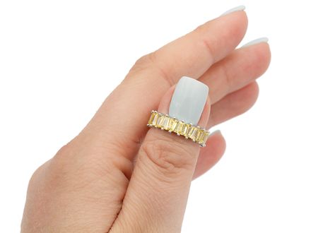 Кольцо с желтыми кристаллами, 5,5мм