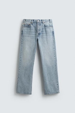 ZARA ДЖИНСЫ STRAIGHT BOOTCUT, ГОЛУБОЙ