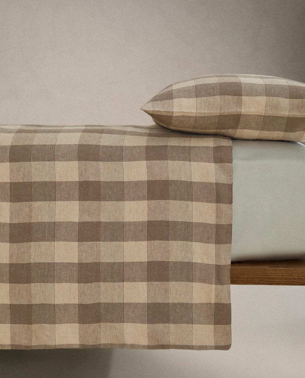 Пододеяльник Zara Home, лён 100%, в клетку, 6195/088