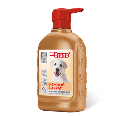 Шампунь-кондиционер Мистер Бруно "Нежный бархат" для щенков, 350 м
