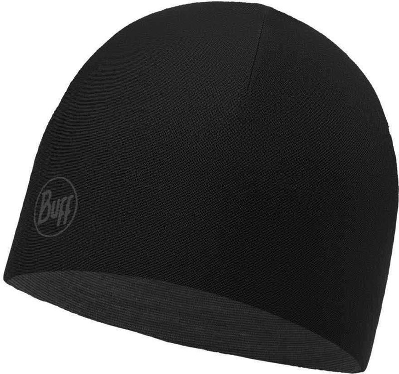 Тонкая шерстяная шапка детская Buff Hat Wool Iightweight Black-Grey Фото 2