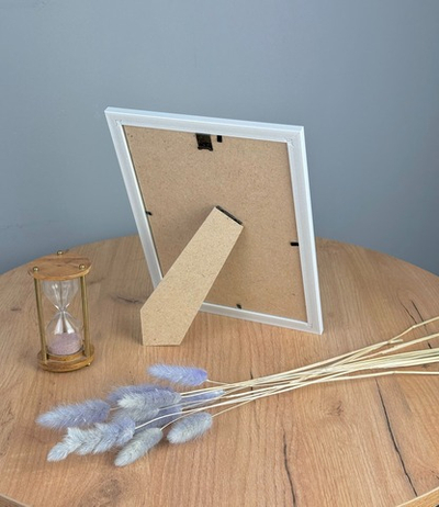 Фоторамка 15х21 см, белая, орнамент серебро, арт. 1521.707235