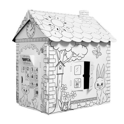 Дом раскраска из картона 110х75х97см