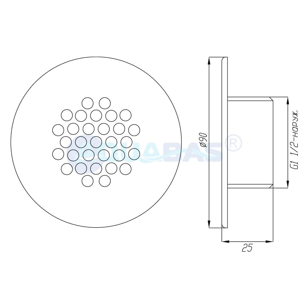ФП.111.3 Барботажная форсунка 1,5" (наруж.) плитка