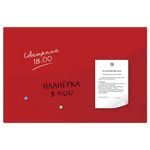 Доска магнитно-маркерная стеклянная 60х90 см, 3 магнита, КРАСНАЯ, BRAUBERG, 236749