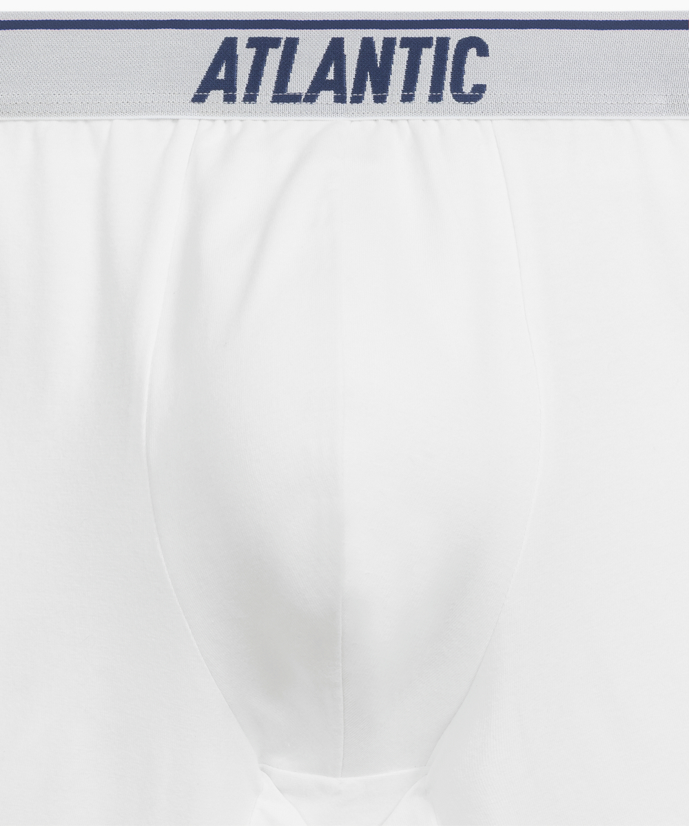 Мужские трусы шорты удлиненные Atlantic, набор 3 шт., хлопок, белые, 3MH-237