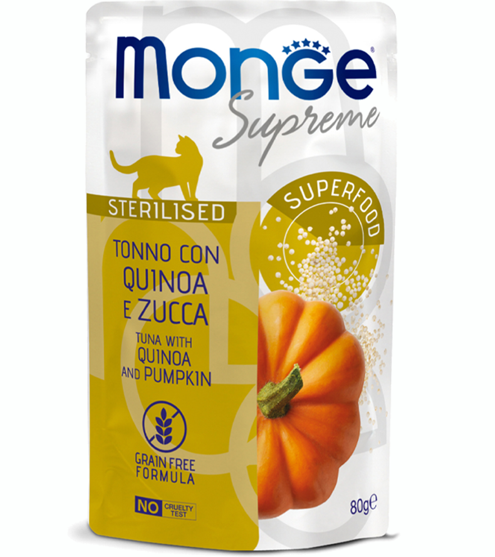 Monge Supreme Sterilized cat из тунца с киноа и тыквой 80гр.