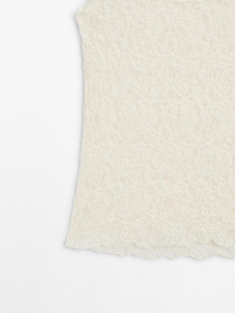 Massimo Dutti Топ на бретелях, натуральный, кремовый