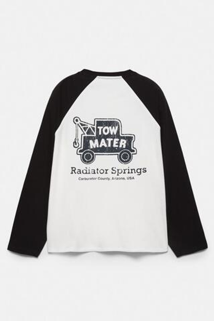 PULL&BEAR Футболка c принтом "Cars", желтовато-белый