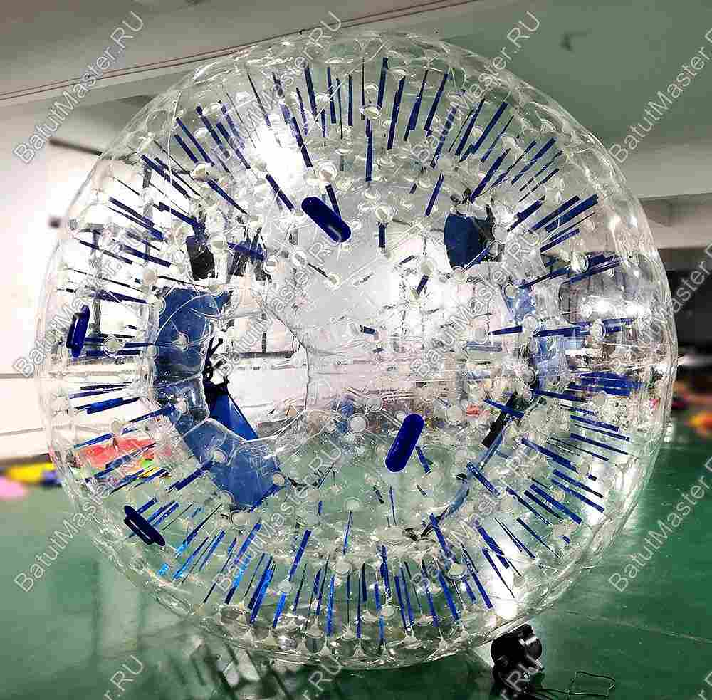 Светящийся зорб "Вселенная" ТПУ, диаметр 3 м, синие стропы