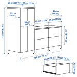 Шкаф - PLATSA/ SMÅSTAD / SMАSTAD  IKEA/ ПЛАТСА/СМОСТАД  ИКЕА, 180x57x133 см, белый/серый