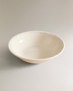 Zara Home миска из фаянса, цвет бежевый, 18.5 см