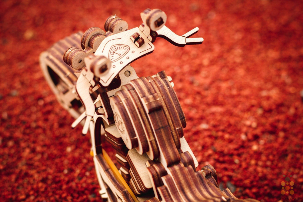 Мотоцикл Крузер (Cruiser) (EWA) - Деревянный конструктор, сборная модель, 3D пазл