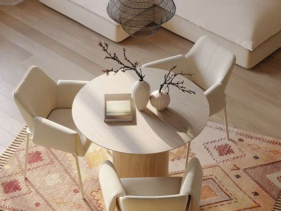 Стул Aline Arms молочный шенилл