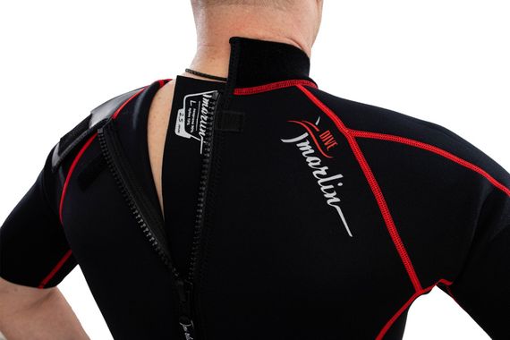 Гидрокостюм Marlin Malibu Shorty Man черно-красный 2,5 мм