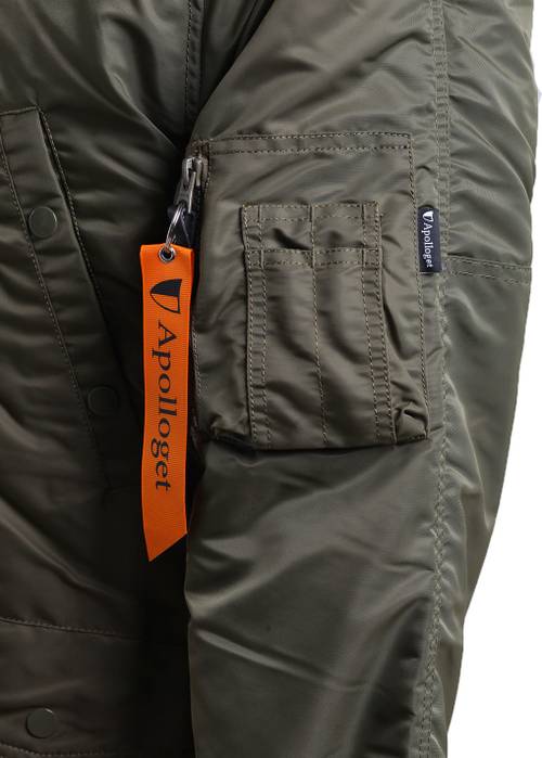 Куртка Аляска  N-3B  Husky Apolloget 2017 (зеленый - capers/orange)