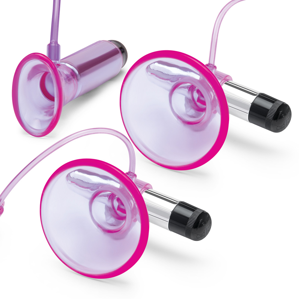 Вибропомпа для клитора и сосков Vibrating Nipple Suckers with Clitoral Pump and Quick Release