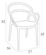 Кресло пластиковое Siesta Contract Mila, темно-серый