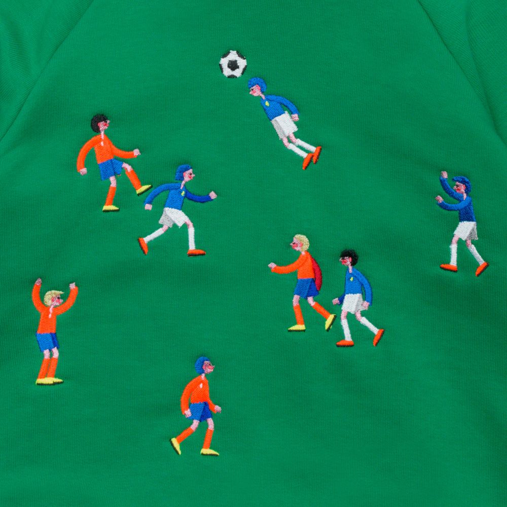 Толстовка насыщенного зеленого цвета с капюшоном "Матч"