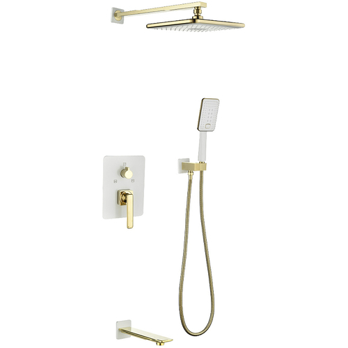 Душевая система Lemark Mista LM6422WG Белая Золото