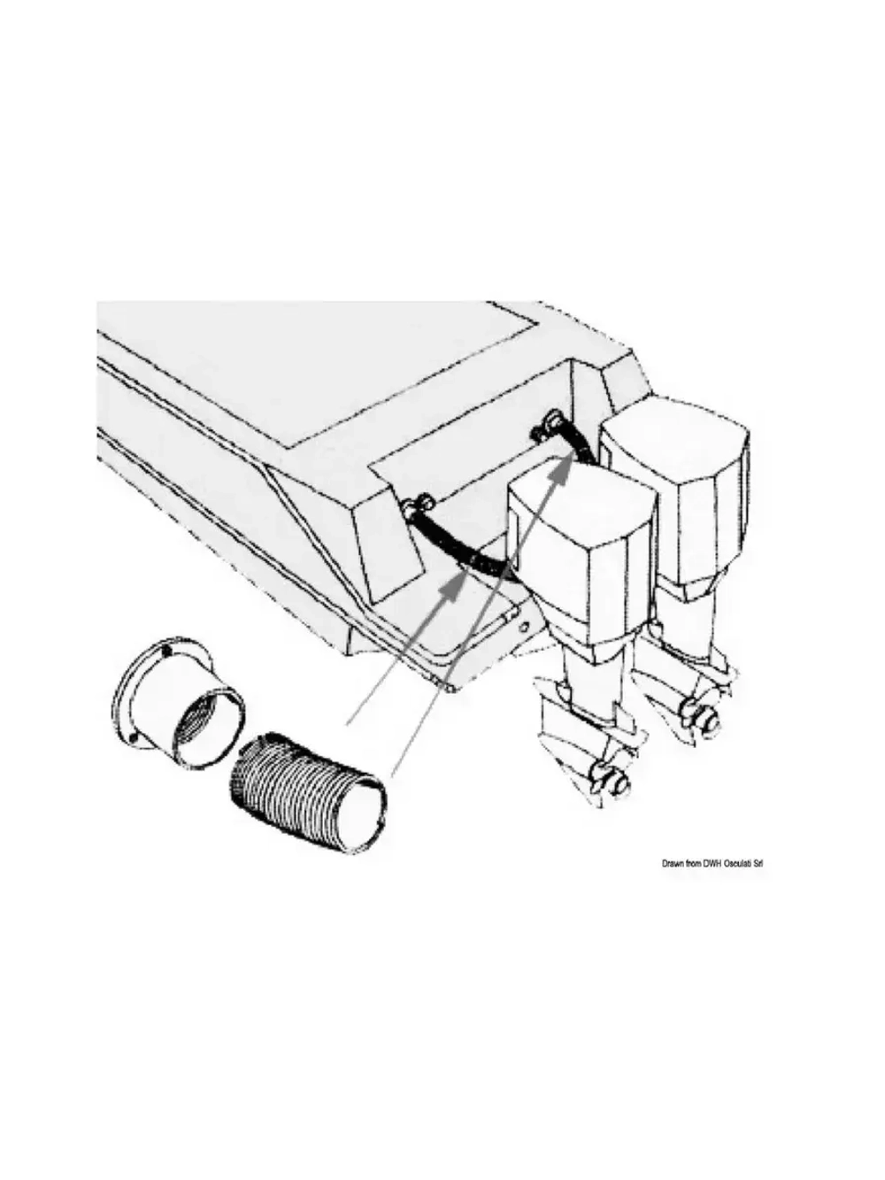 Гофра кабель-трассы Osculati 50,8 мм, серая (1 метр)