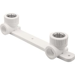 Угольник THERMOLIGHT комбинированный PP-R ВР с креплением двойной 20х1/2 белый (5/40)