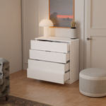 Dipriz Комод для одежды Марм 73х33х73 см c 4 ящиками, белый комод в скандинавском стиле