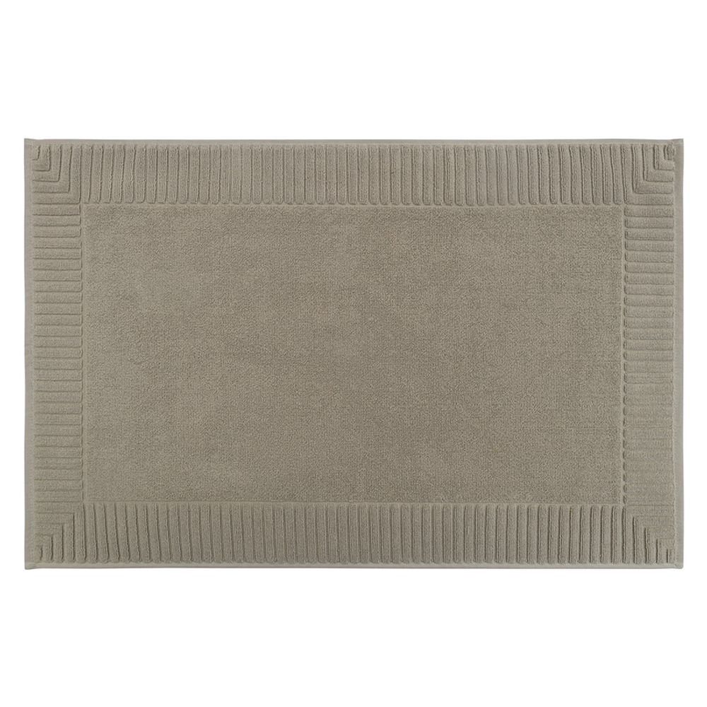 Коврик для ванной с фактурным бортиком бежево-серого цвета из коллекции Essential, 50х80 см