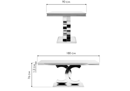 Стол на тумбе Klod 180х90х76 белый
