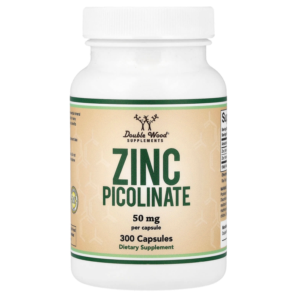 Double Wood Supplements, Zinc Picolinate, 50 mg, 300 Capsules