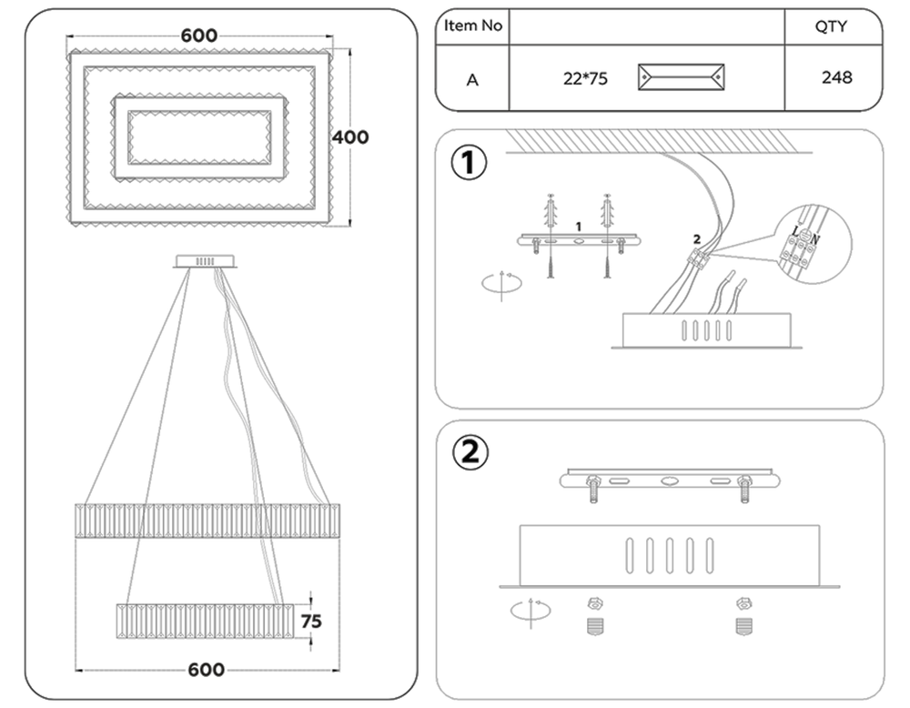 Ambrella Подвесная светодиодная люстра с хрусталем Traditional TR5005