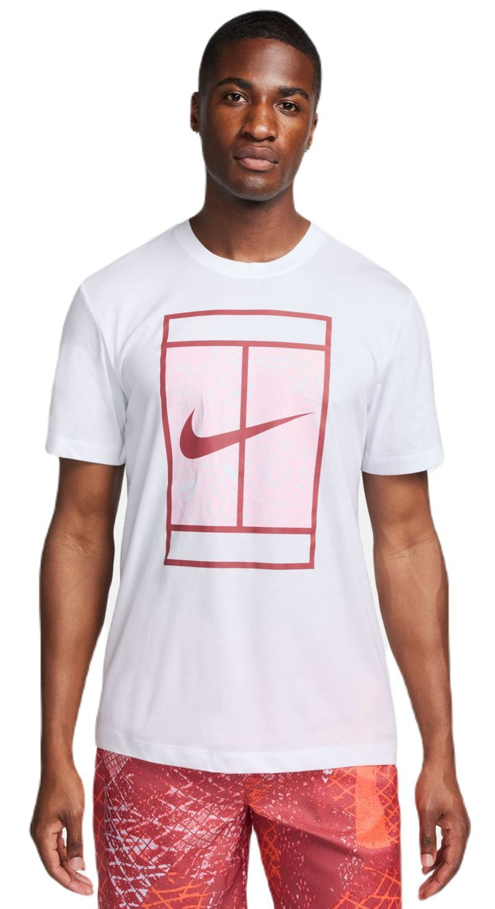 Мужская теннисная футболка Nike Court Dri-Fit Tennis T-Shirt - white/cedar