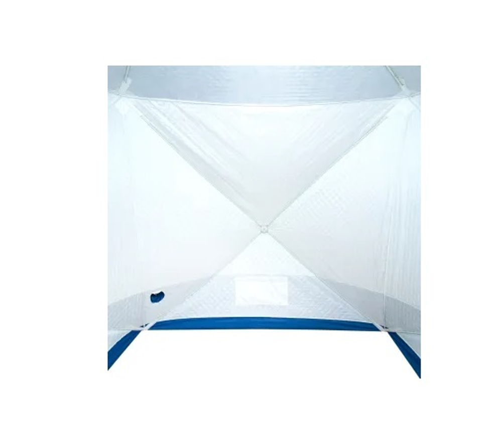 Палатка зимняя куб СЛЕДОПЫТ, 2,15х2,15 м, S по полу 4,6 кв.м, 3 слоя, цв. синий/белый