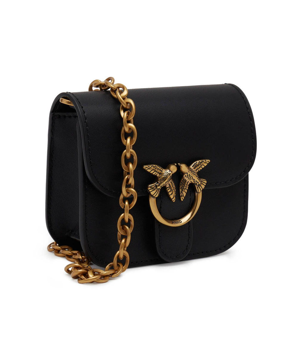 Кожаная сумка через плечо Micro Love Bag Bell Pinko - черный(100049 A14P)