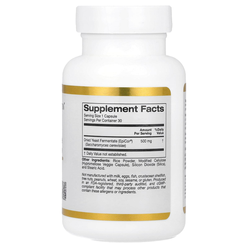 California Gold Nutrition, EpiCor®, сухой дрожжевой ферментат, 500 мг, 30 растительных капсул