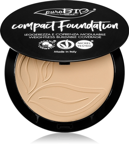 puroBIO Cosmetics Compact Foundation - Компактная тональная пудра SPF 10, 9 g