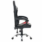 Кресло компьютерное CROMEX (КРОМЕКС) "Quantum GM-155 RGB", подсветка, две подушки, экокожа, черное/красное/серое, 532955