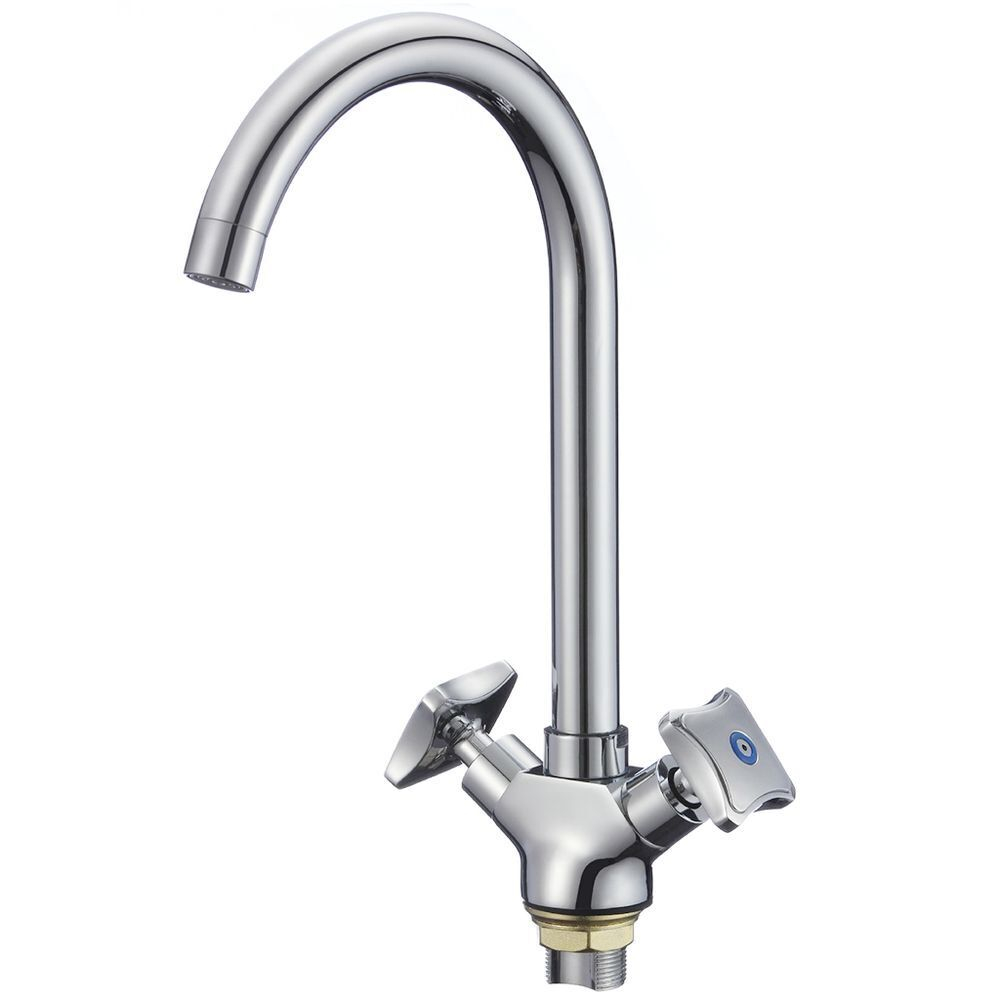 Смеситель для кухни, РМС, с кран-буксой, хром, SL117-274F