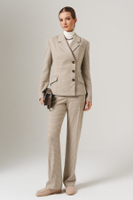 1894 Жакет женский (бежево-оливковый клетка)